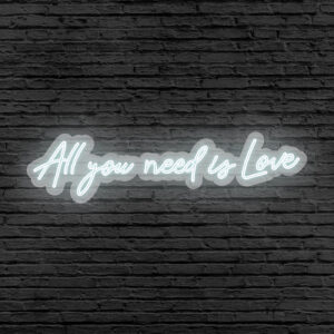 Neón decorativo All you need is love con iluminación LED interior