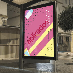 Cartel publicitario impreso en papel Muppi tamaño 70x100 cm